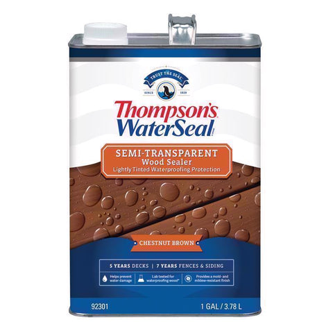 Thompson's WaterSeal Semi-Transparent Chestnut Brown Waterproofing Wood Stain and Sealer 1 gal, Pack of 4