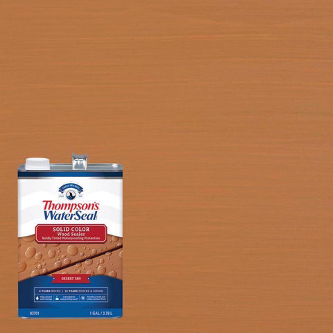 Thompson's WaterSeal Wood Sealer Solid Desert Tan Waterproofing Wood Stain and Sealer 1 gal, Pack of 4