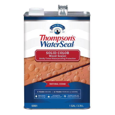 Thompson's WaterSeal Wood Sealer Solid Natural Cedar Waterproofing Wood Stain and Sealer 1 gal, Pack of 4
