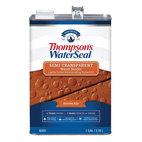 Thompson's WaterSeal Semi-Transparent Sedona Red Waterproofing Wood Stain and Sealer 1 gal, Pack of 4