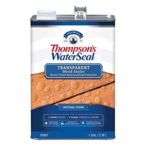 Thompson's WaterSeal Transparent Natural Cedar Waterproofing Wood Stain and Sealer 1 gal, Pack of 4