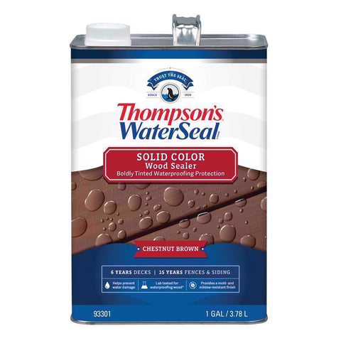 Thompson's WaterSeal Solid Chestnut Brown Waterproofing Wood Stain and Sealer 1 gal, Pack of 4