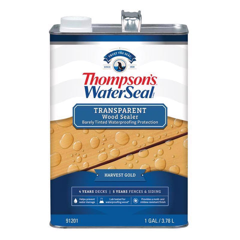 Thompson's WaterSeal Wood Sealer Transparent Harvest Gold Waterproofing Wood Stain and Sealer 1 gal, Pack of 4