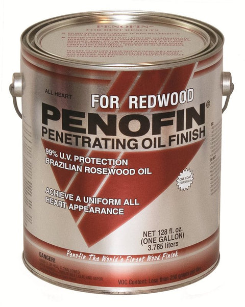 Penofin F3RAHGA Exterior Stain, Semi-Transparent, Redwood, Liquid, 1 gal, Pack of 4