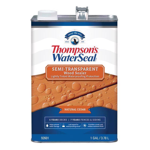 Thompson's WaterSeal Semi-Transparent Natural Cedar Waterproofing Wood Sealer 1 gal, Pack of 4