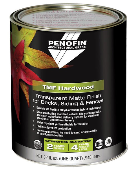Penofin 00086QT Transparent Hardwood Coating, Matte, Natural, Liquid, 1 qt, Can
