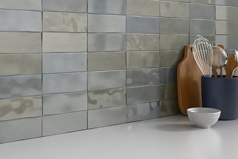 Emser Tile Passion Series W32PASSGR0308P28 Porcelain Tile, 8 in L Tile, 3 in W Tile, Pressed Edge, Rectangular Pattern