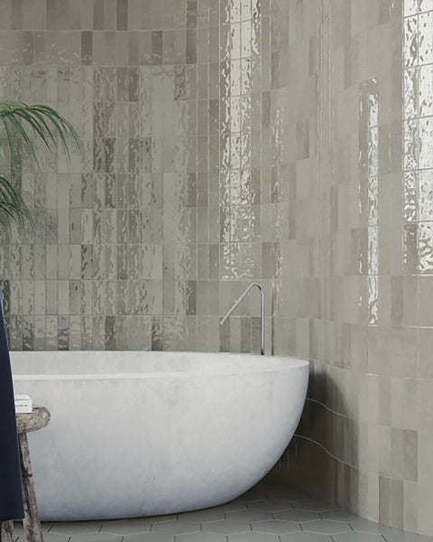 Emser Tile Passion Series W32PASSGR0308P28 Porcelain Tile, 8 in L Tile, 3 in W Tile, Pressed Edge, Rectangular Pattern