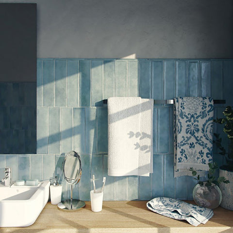 Emser Tile Raku Series W32RAKUOC0312P26 Ceramic Tile, 12 in L Tile, 3 in W Tile, Pressed Edge, Rectangular Pattern