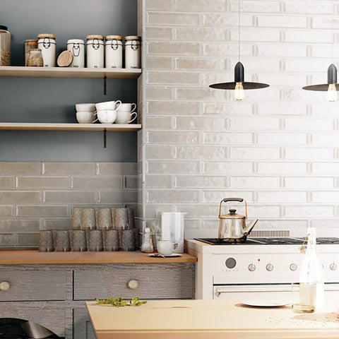 Emser Tile Raku Series W32RAKUSI0312P26 Ceramic Tile, 12 in L Tile, 3 in W Tile, Pressed Edge, Rectangular Pattern