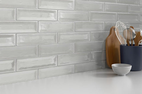 Emser Tile Raku Series W32RAKUSI0312P26 Ceramic Tile, 12 in L Tile, 3 in W Tile, Pressed Edge, Rectangular Pattern