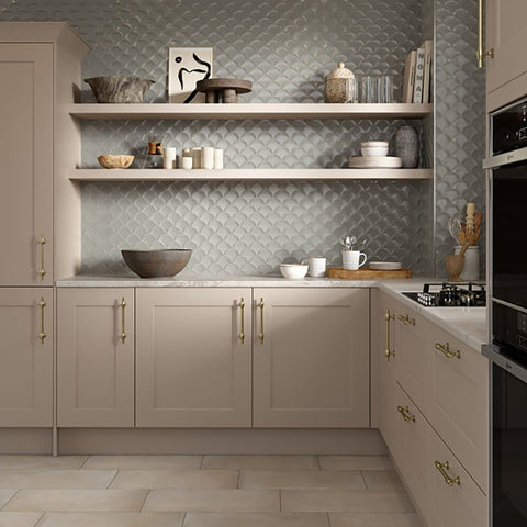 Emser Tile Reward Series F27REWADO1011MFN Porcelain Mosaic Tile, 11 in L Tile, 10 in W Tile, Pressed Edge, Fan Pattern