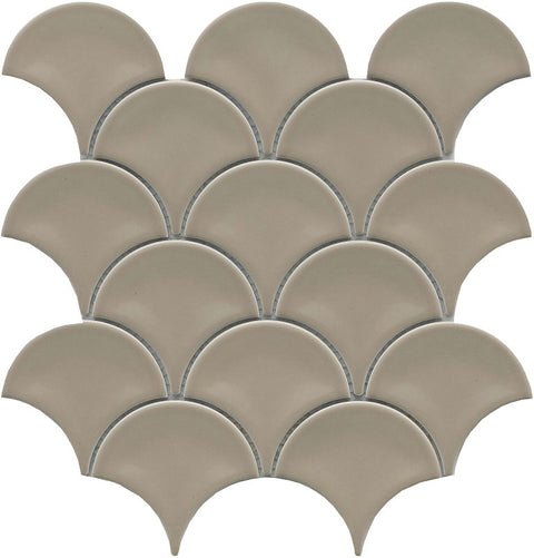 Emser Tile Reward Series F27REWATA1011MFN Porcelain Mosaic Tile, 11 in L Tile, 10 in W Tile, Pressed Edge, Fan Pattern