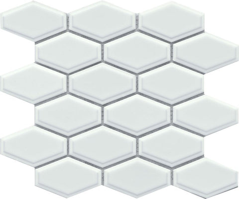 Emser Tile Reward Series F27REWAWH1011MHW Porcelain Mosaic Tile, 11 in L Tile, 10 in W Tile, Pressed Edge, White