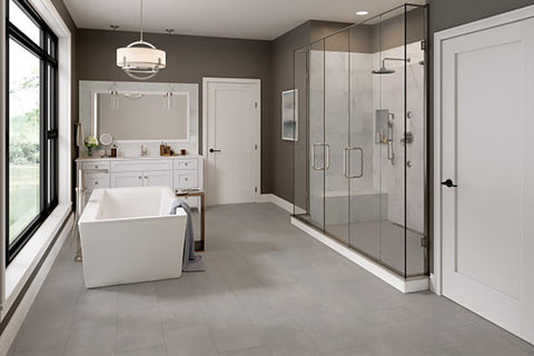 Emser Tile Sterlina II Series F20STERDO1224 Porcelain Tile, 24 in L Tile, 12 in W Tile, Rectified Edge, Dove