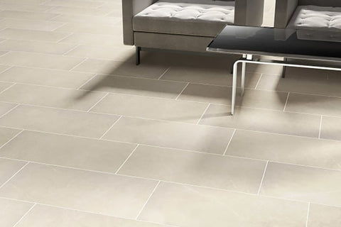 Emser Tile Sterlina II Series F20STERIV1224 Porcelain Tile, 24 in L Tile, 12 in W Tile, Rectified Edge, Ivory