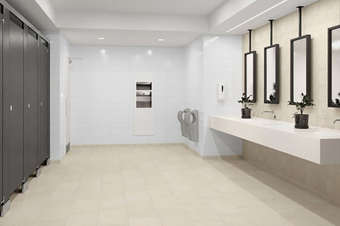 Emser Tile Sterlina II Series F20STERIV1224 Porcelain Tile, 24 in L Tile, 12 in W Tile, Rectified Edge, Ivory