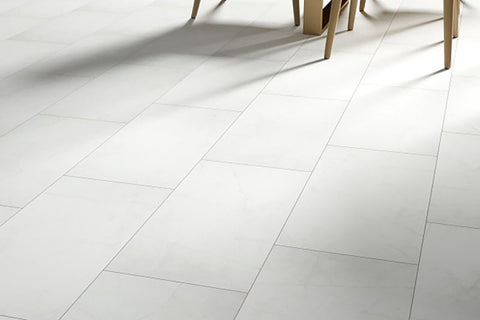 Emser Tile Sterlina II Series F20STERWH1224 Porcelain Tile, 24 in L Tile, 12 in W Tile, Rectified Edge, White