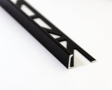 Emser Tile Signature Series ZBL300-416-10025 Edge Protector Trim, Aluminum, Matte Black, Pack of 10