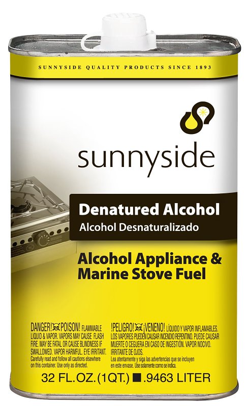 Sunnyside 83432 Denatured Alcohol Thinner, Liquid, Alcohol, Clear, 1 q ...