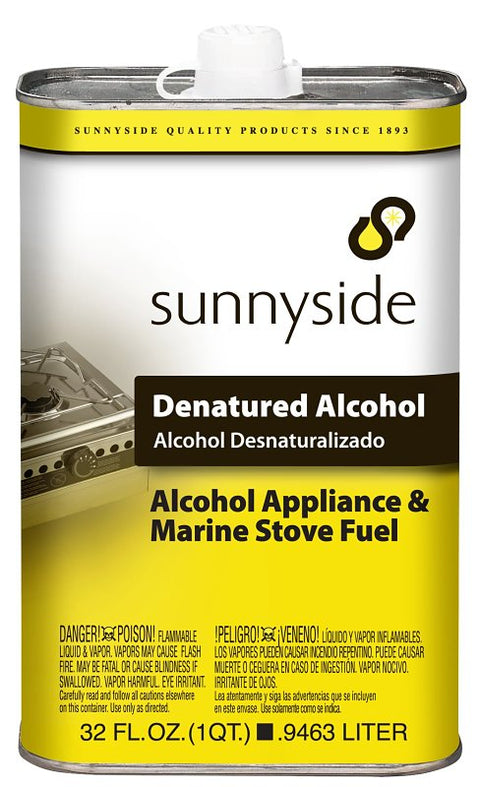 Sunnyside 83432 Denatured Alcohol Thinner, Liquid, Alcohol, Clear, 1 qt, Can