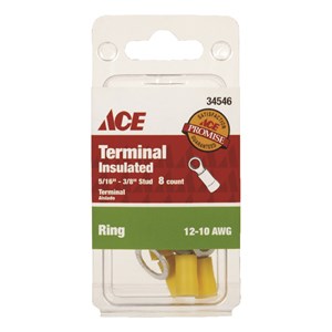 Ace Industrial Ring Terminal Vinyl Yellow 8