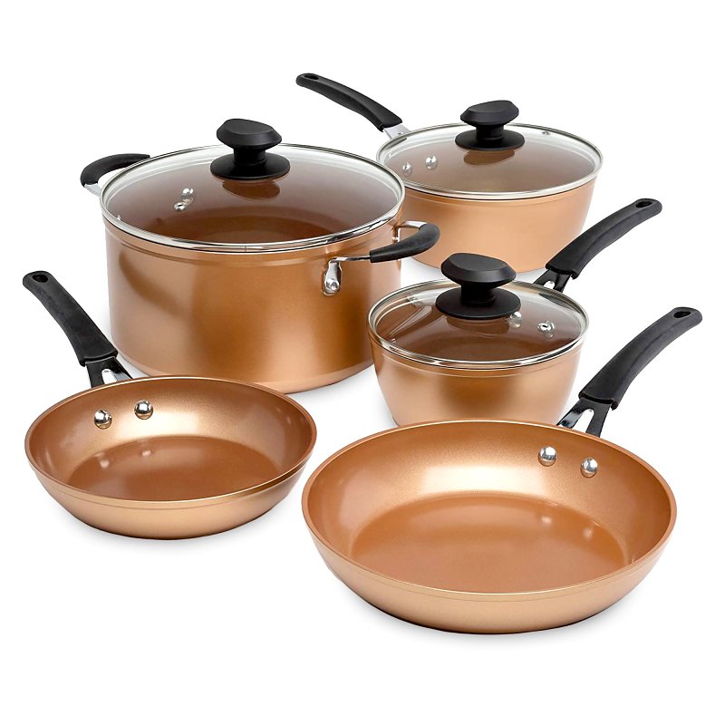Ecolution Endure Series EUCP-1208 Cookware Set, Aluminum/Stainless Ste ...