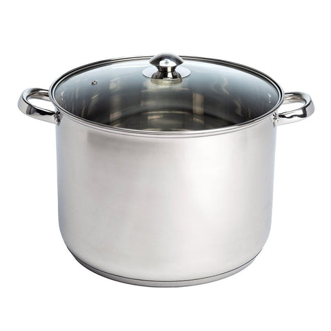 Ecolution Pure Intentions Series ESTL-4516 Stock Pot with Tempered Glass Lid, 16 qt Capacity, Stainless Steel, Pack of 2
