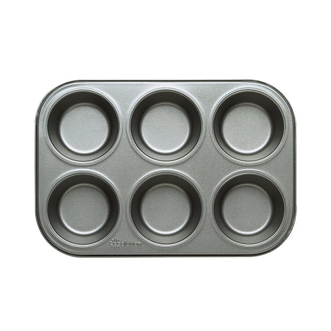 Ecolution BakeIns Series EIGY-3806 Muffin Pan, 6 Cups, Carbon Steel, Dishwasher Safe: Yes
