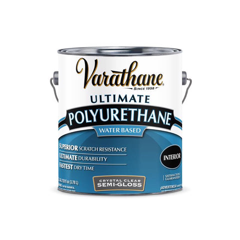 Varathane Ultimate Semi-Gloss Crystal Clear Water-Based Polyurethane 1 gal, Pack of 2