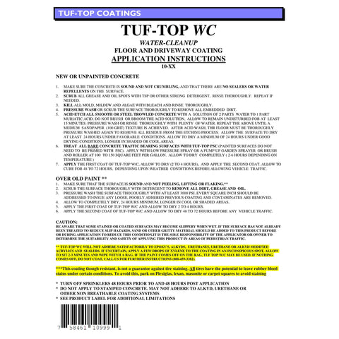 Tuf-Top Semi-Gloss Ultra-Deep/Clear Tint Water-Based Acrylic Latex Floor & Driveway Coating 5 gal