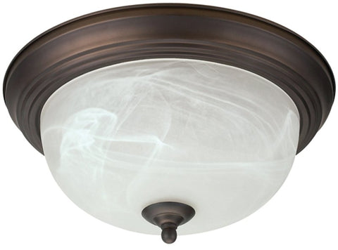 Canarm IFM41313 Ceiling Light Fixture, Oil-Rubbed Bronze Fixture, Alabaster Shade, White Shade, 2-Lamp