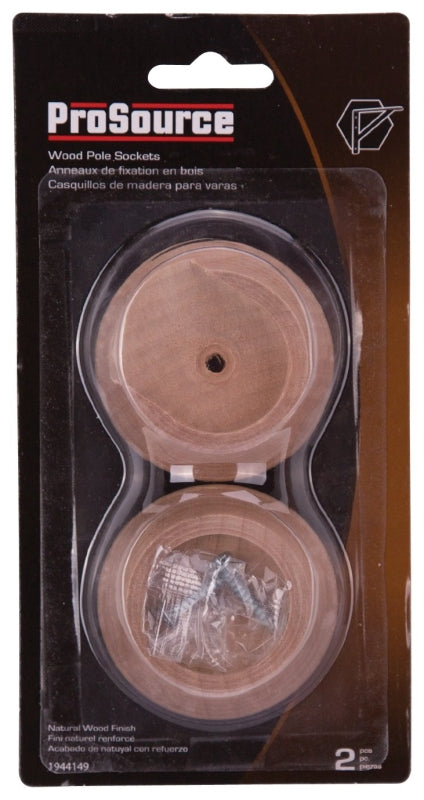 ProSource CL-P01-PS Closet Pole Socket, Wood