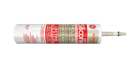 GE 100% Silicone II Sealant Almond 10.1 oz.