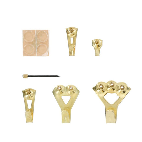 OOK 50918 Picture Hanging Kit, 5 to 100 lb, Steel, Brass, Gold