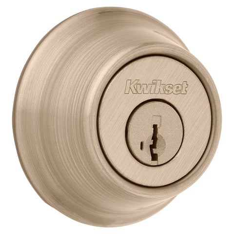 Kwikset 665 Series 665 5 SMT Deadbolt, 3 Grade, Keyed Key, Zinc, Antique Brass, 2-3/8 to 2-3/4 in Backset
