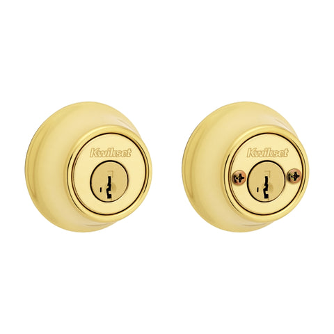 Kwikset 665 Series 665 3 SMT Deadbolt, 3 Grade, Keyed Key, Zinc, Polished Brass, 2-3/8 to 2-3/4 in Backset