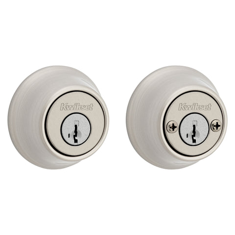 Kwikset 665 Series 665 15 SMT Deadbolt, 3 Grade, Keyed Key, Zinc, Satin Nickel, 2-3/8 to 2-3/4 in Backset