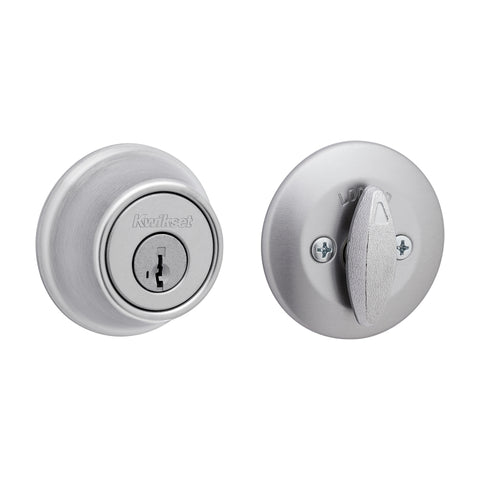 Kwikset 660 Series 660M 26D SMT C Deadbolt, 3 Grade, Keyed Key, Zinc, Satin Chrome, 2-3/8 to 2-3/4 in Backset