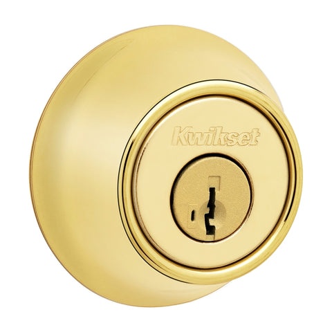 Kwikset 660 Series 660M 3 SMT CP RCS K6 Deadbolt, 3 Grade, Keyed Key, Zinc, Polished Brass, 2-3/8 to 2-3/4 in Backset