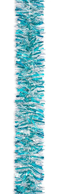 Holidaytrims 3581109 Garland, 10 ft L, PVC, Silver Holo/Snow/Teal, Indoor, Pack of 12