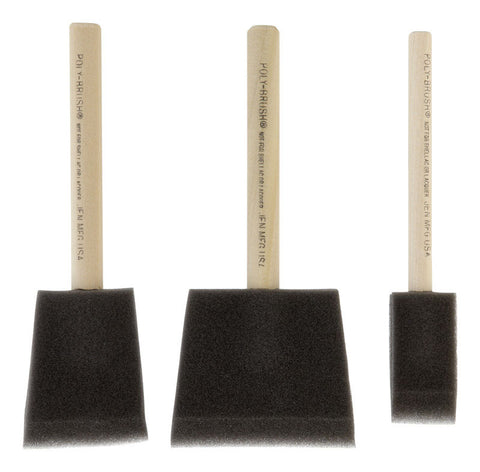 Jen 1, 2 and 3 in. W Chiseled Foam Paint Brush Set