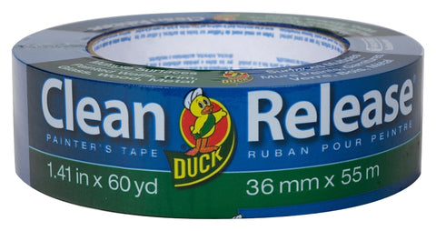 Duck Clean Release 240194 Painter's Tape, 60 yd L, 1.41 in W, Blue