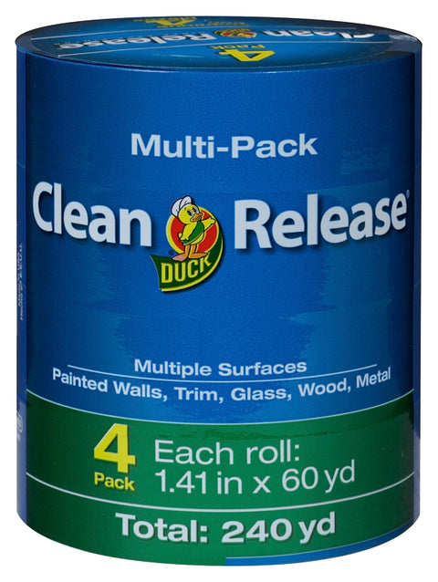 Duck Clean Release 240460 Painter's Tape, 60 yd L, 1.41 in W, Blue