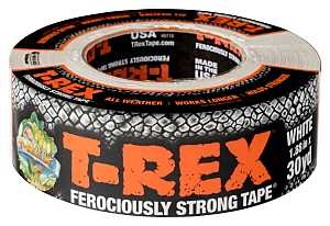 T-Rex 241534 Duct Tape, 30 yd L, 1.88 in W, White