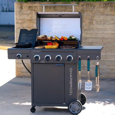 Char-Broil Performance Series 463351021 Gas Grill with Chef's Tray, 32,000 Btu/hr BTU, Liquid Propane, 4-Burner