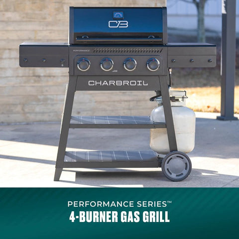Char-Broil FlavorMax Performance Series 463348925 Cart Gas Grill Blackout, 30,000 Btu , Liquid Propane, 4 -Burner