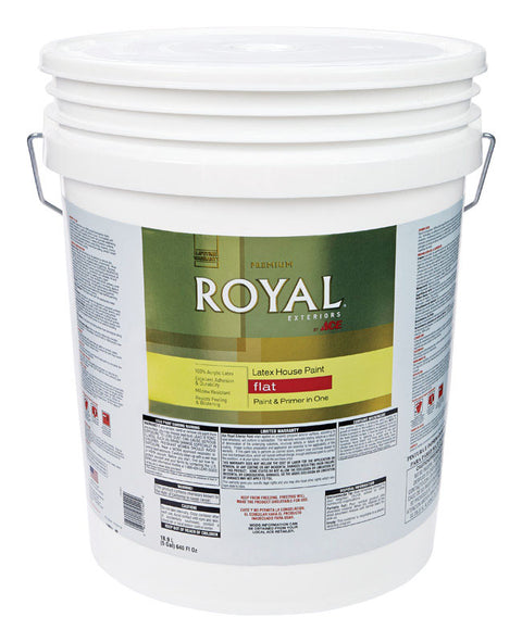 Ace Royal Exterior Acrylic Latex House Paint & Primer Ultra White Flat 5 gal.