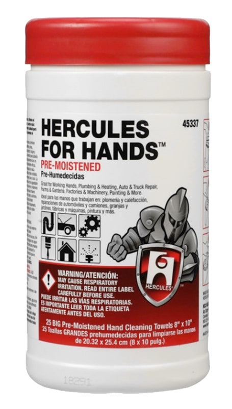Hercules 45345 Pre-Moistened Towel, 12 in L, 10 in W
