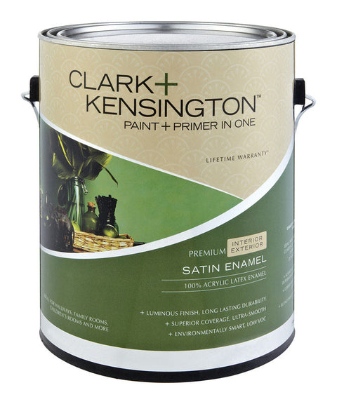 Clark+Kensington Interior/Exterior Acrylic Latex Paint and Primer Red Satin 1 gal.